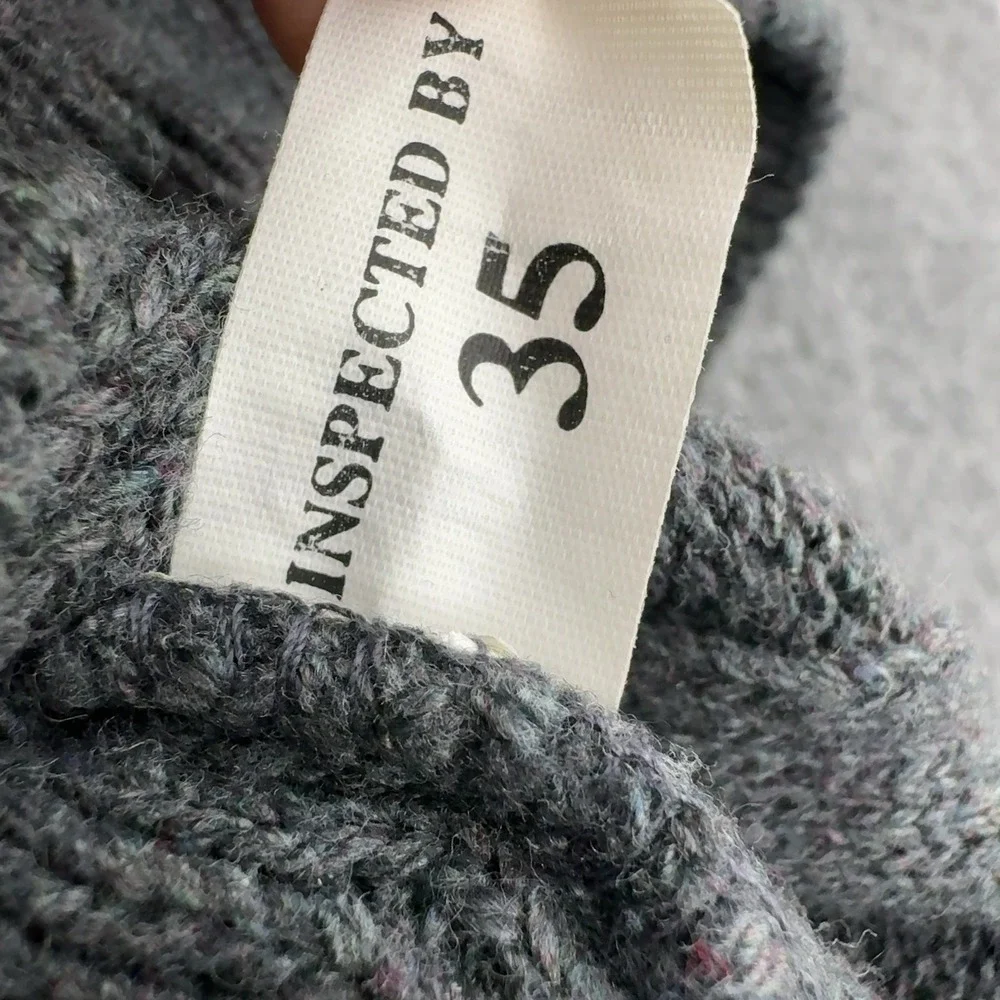 Oscar de la Renta Sweater Mens XL Grey Cotton Blend Knit Textured Vintage Style